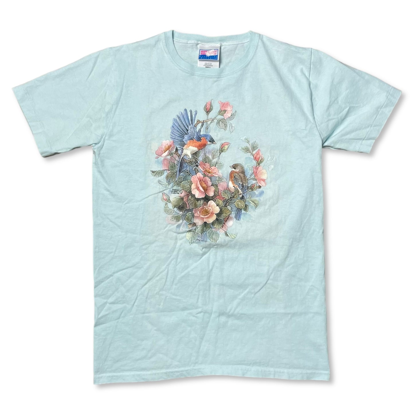 VINTAGE BIRDS WITH FLOWERS T SHIRT - WOMEN’S S