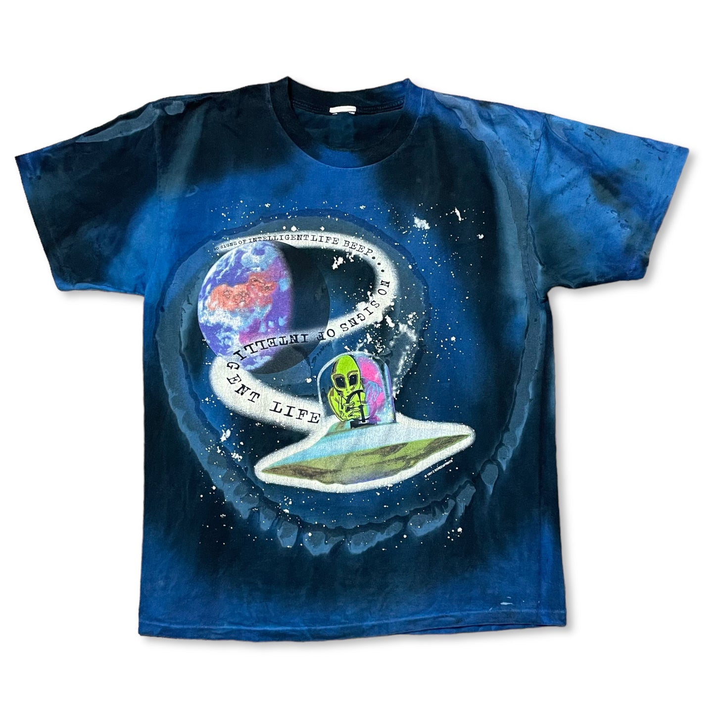 VINTAGE 1997 ALIEN "NO SIGNS OF INTELLIGENT LIFE" SPACE T-SHIRT - XL