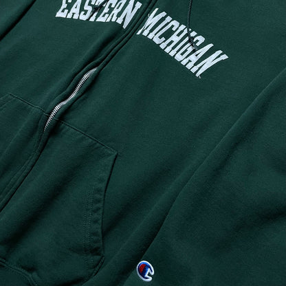 CHAMPION EASTERN MICHIGAN FULL ZIP HOODIE - L