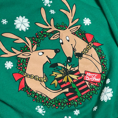 VINTAGE CHRISTMAS DEER SWEATSHIRT - WOMEN’S M