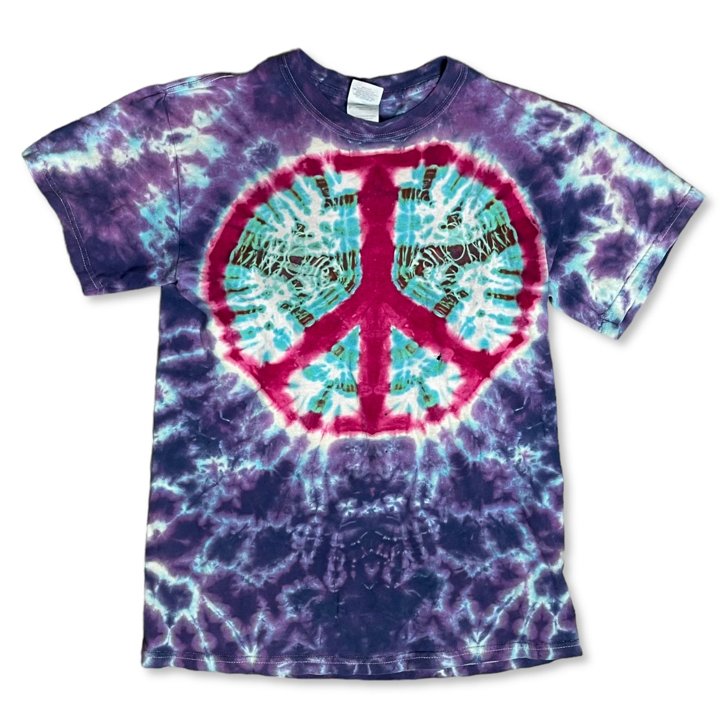 TIEDYE PEACE SIGN T SHIRT - S