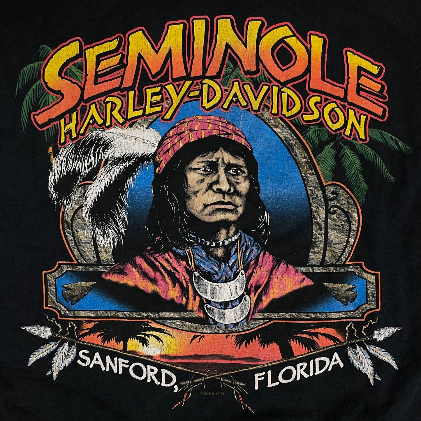 2005 SEMINOLE HARLEY DAVIDSON T SHIRT - L