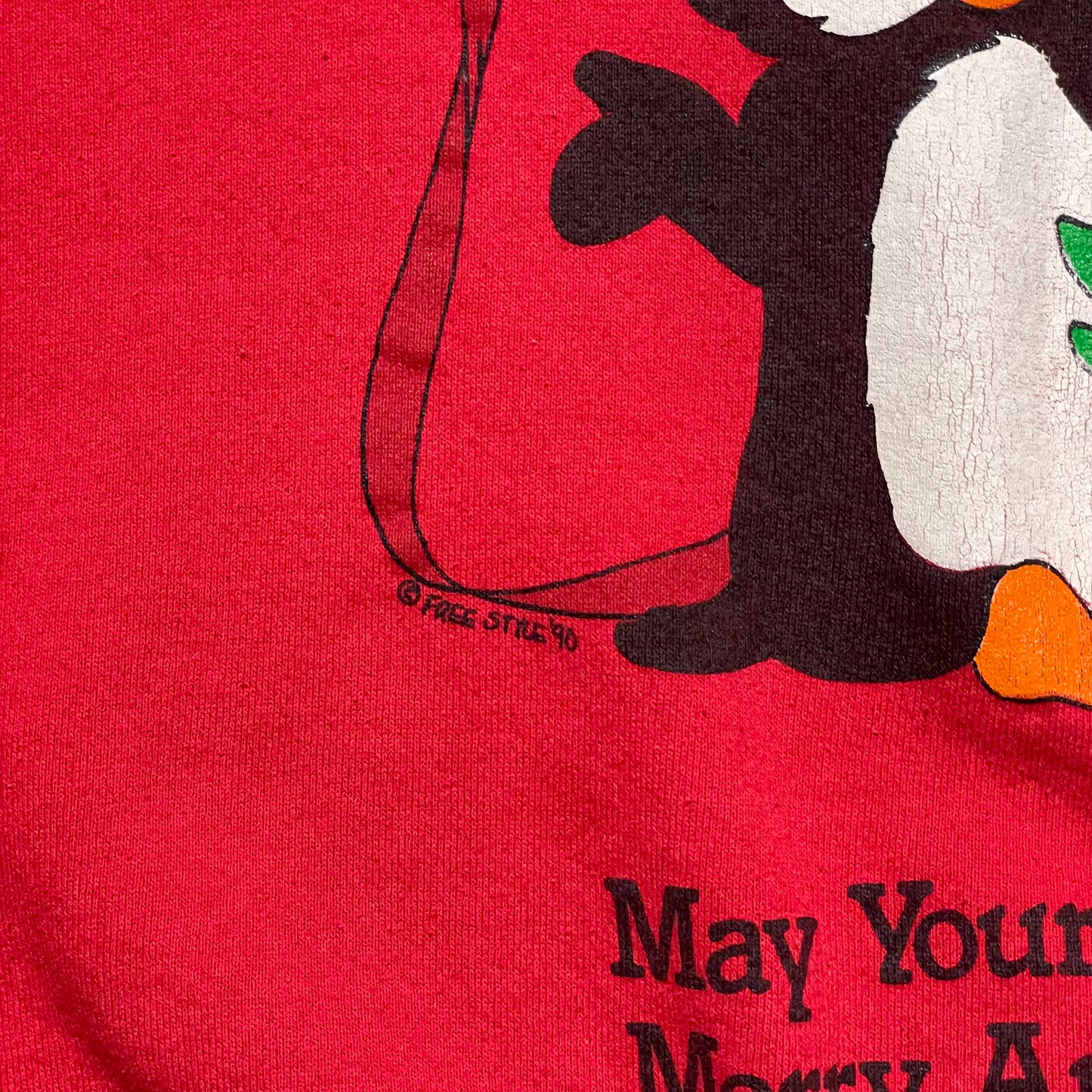 VINTAGE 1990 CHRISTMAS PENGUIN SWEATSHIRT - L