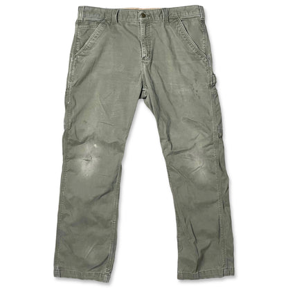 CARHARTT OLIVE WORK PANTS RELAXED FIT - 36x30