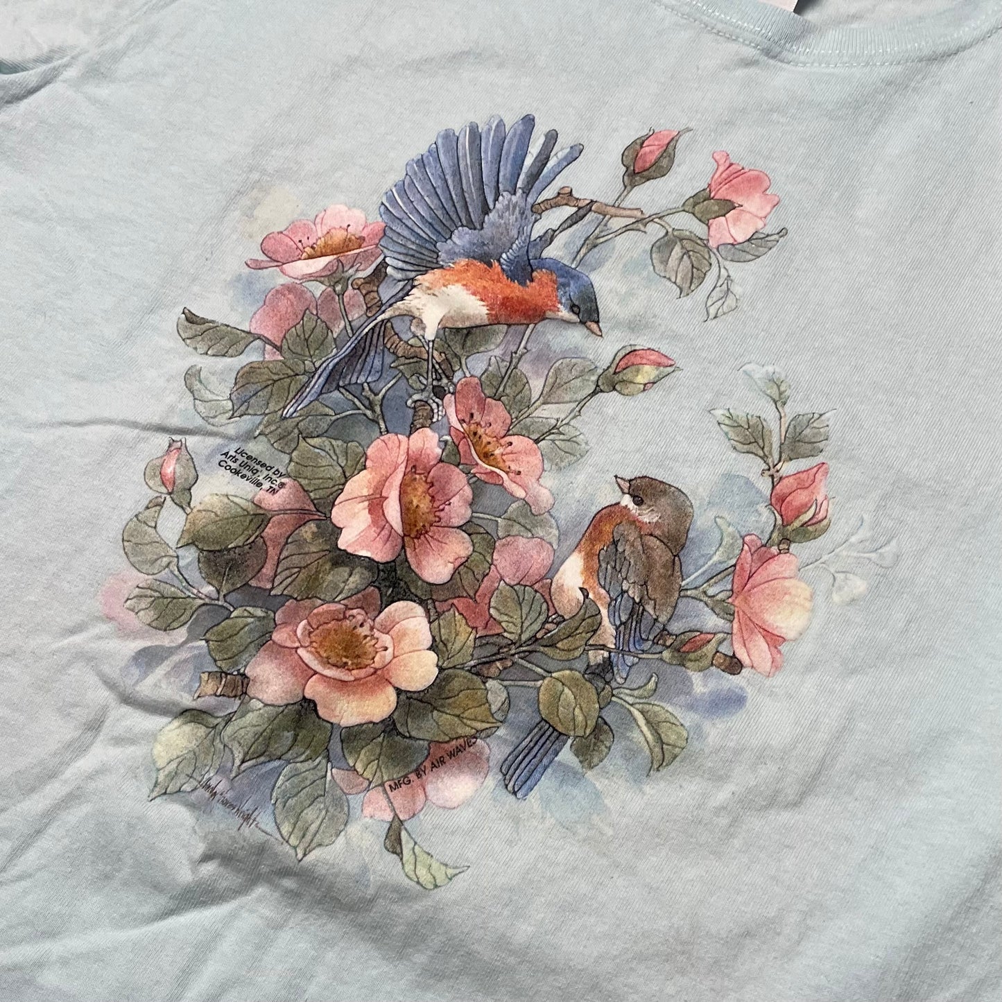 VINTAGE BIRDS WITH FLOWERS T SHIRT - WOMEN’S S