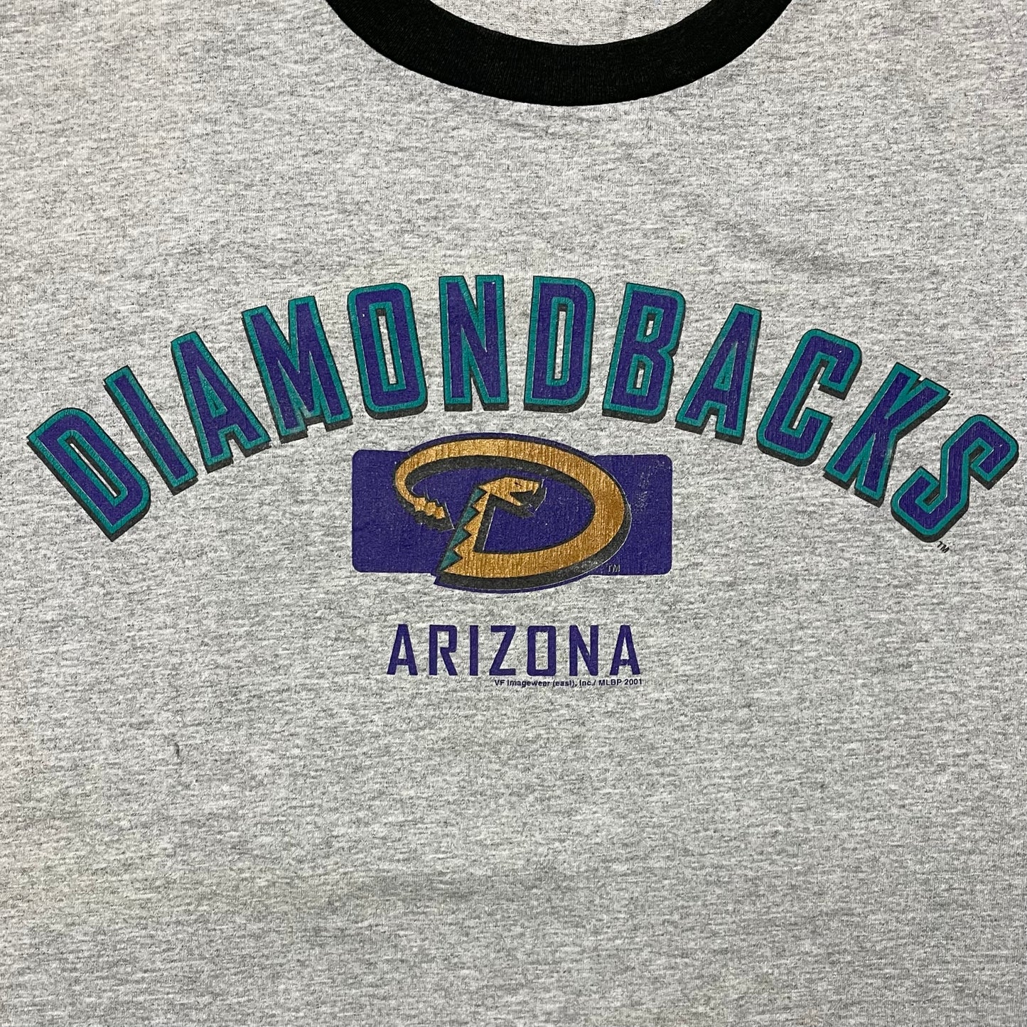 VINTAGE 2001 ARIZONA DIAMONDBACKS RINGER T SHIRT - L