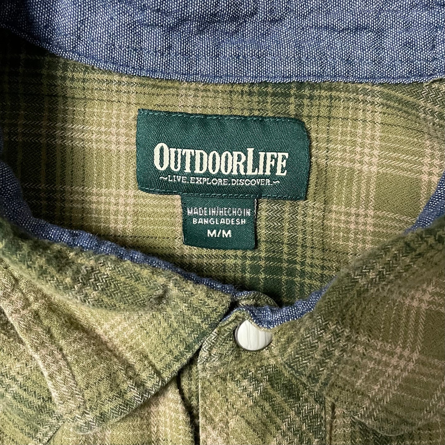 OUTDOOR LIFE PEARL SNAP FLANNEL - M