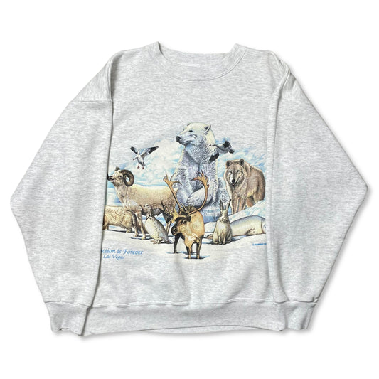 VINTAGE EXTINCTION IS FOREVER ANIMAL SWEATSHIRT - L