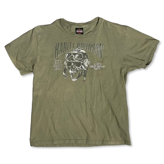 HARLEY DAVIDSON AVIATOR SKULL T SHIRT - L