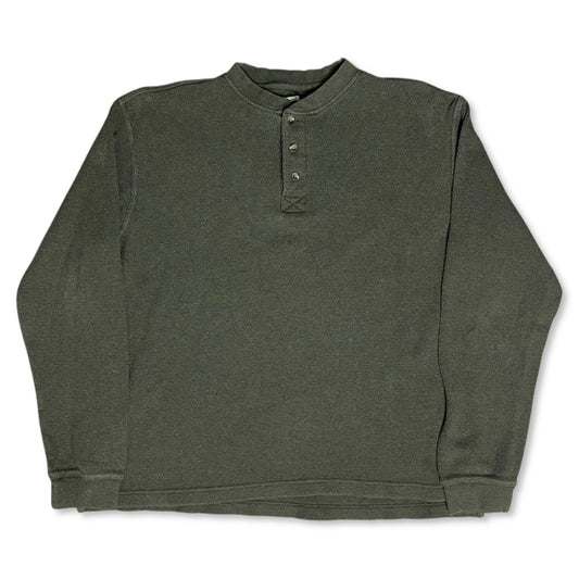 COTTON THERMAL HENLEY SHIRT - M