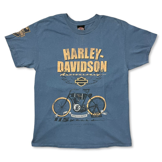 HARLEY DAVIDSON 115TH ANNIVERSARY MOTORBIKE T SHIRT - L