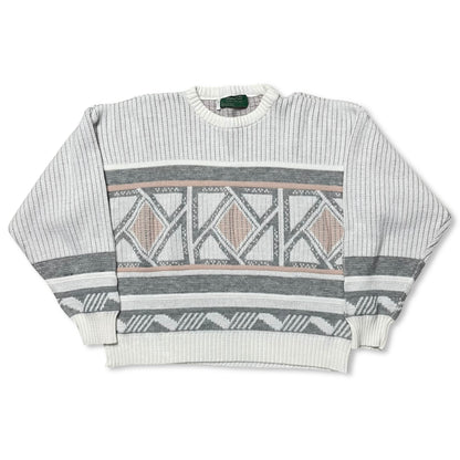 VINTAGE 90s ABSTRACT BOXXY SWEATER - M