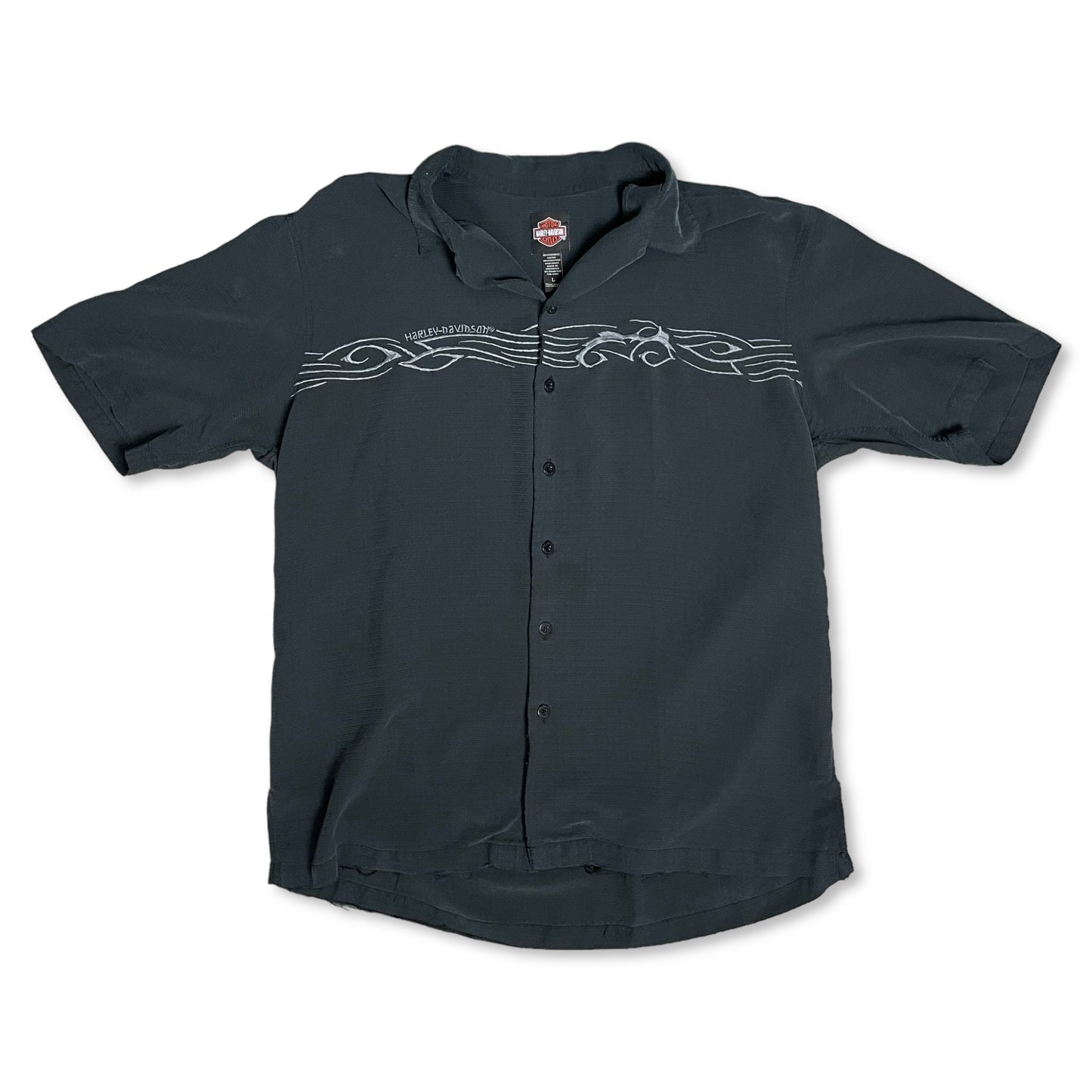 Y2K HARLEY DAVIDSON BUTTON UP SHIRT - L