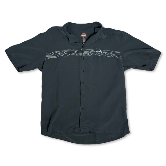 Y2K HARLEY DAVIDSON BUTTON UP SHIRT - L