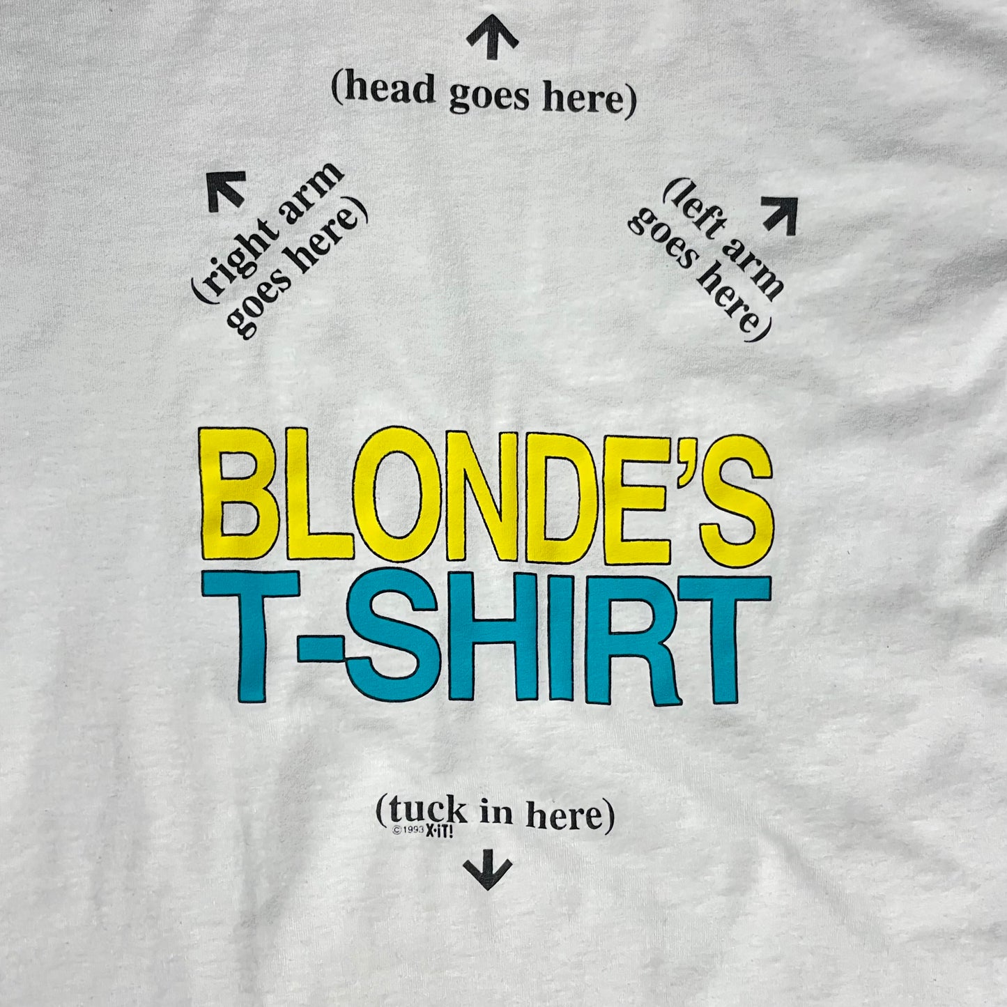 VINTAGE 90s BLONDE FUNNY T SHIRT - L