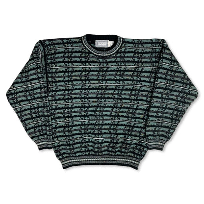 VINTAGE ABSTRACT GRANDPA SWEATER - M