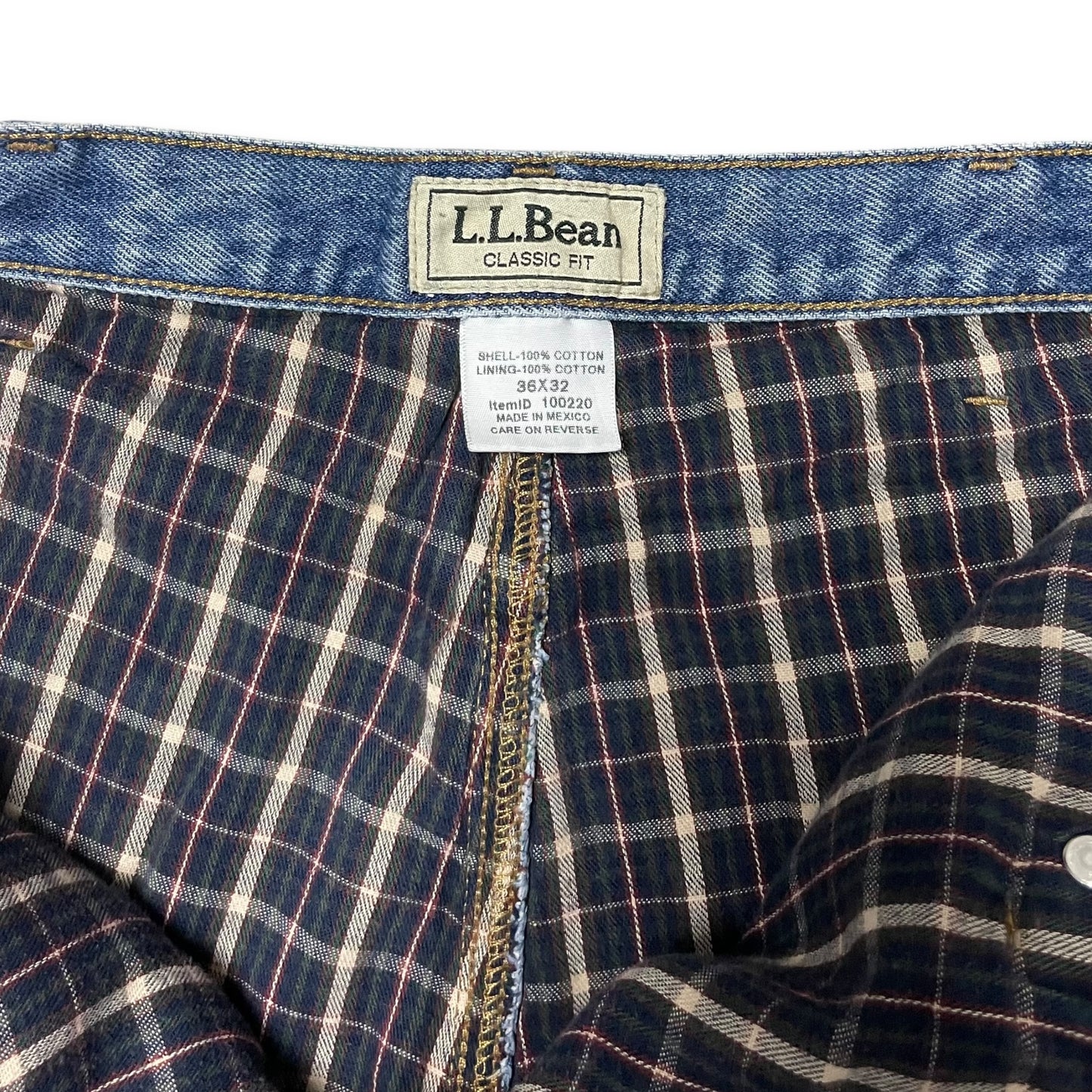 VINTAGE LL BEAN FLANNEL LINED JEANS - 36x32