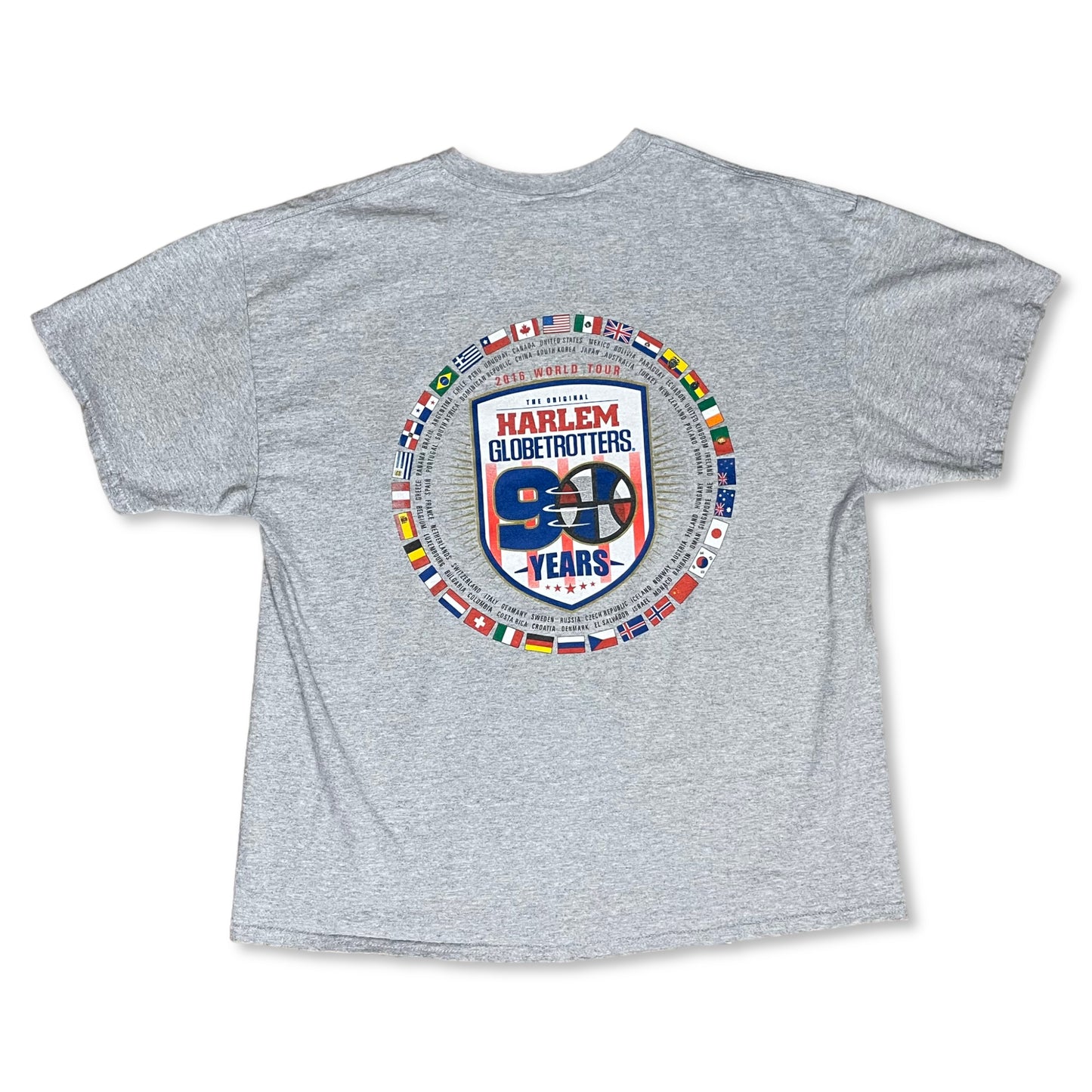 HARLEM GLOBETROTTERS 90TH ANNIVERSARY T SHIRT - L