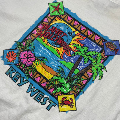 VINTAGE 1991 PLANET HOLLYWOOD KEY WEST T SHIRT - L