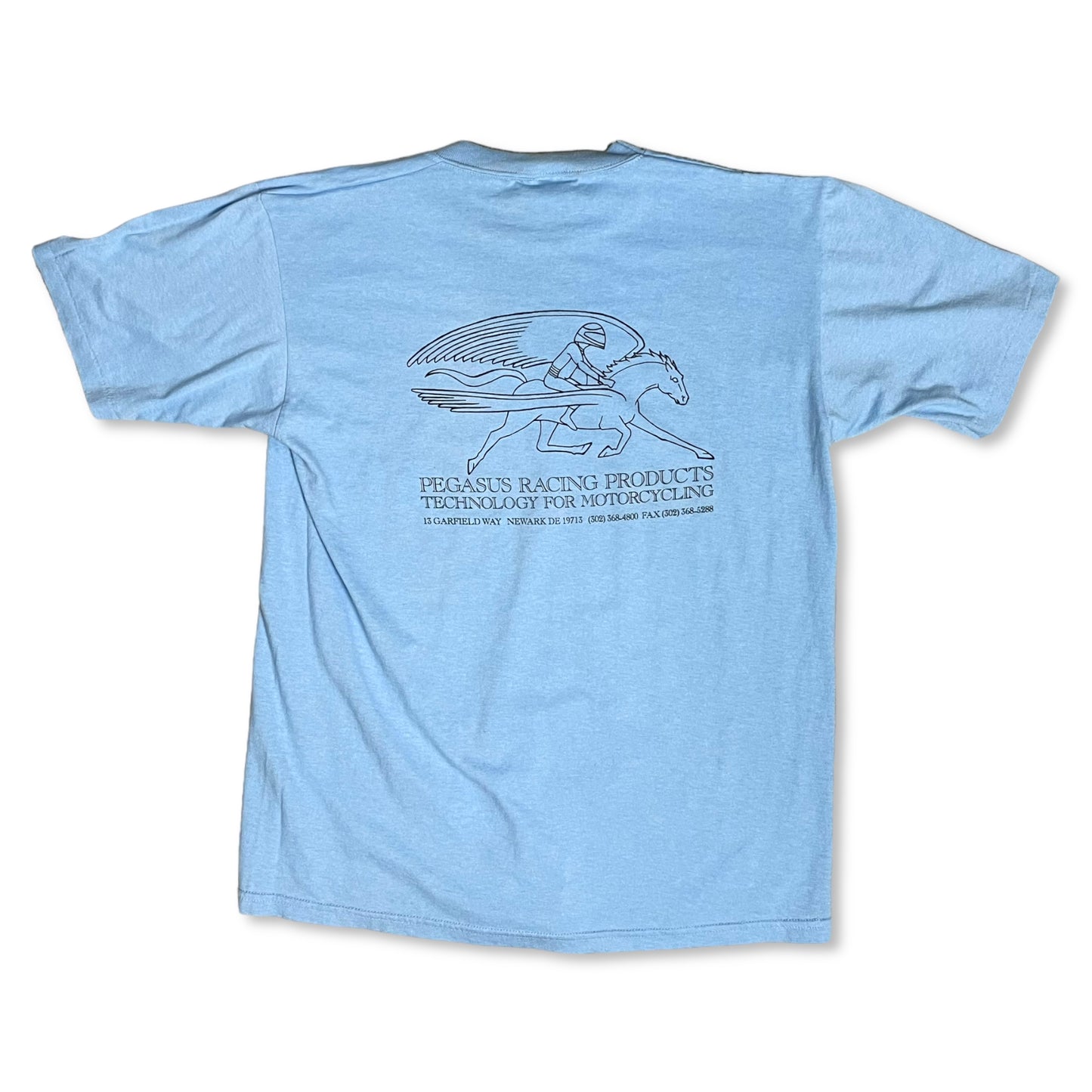 VINTAGE 80s PEGASUS RACING T SHIRT - L