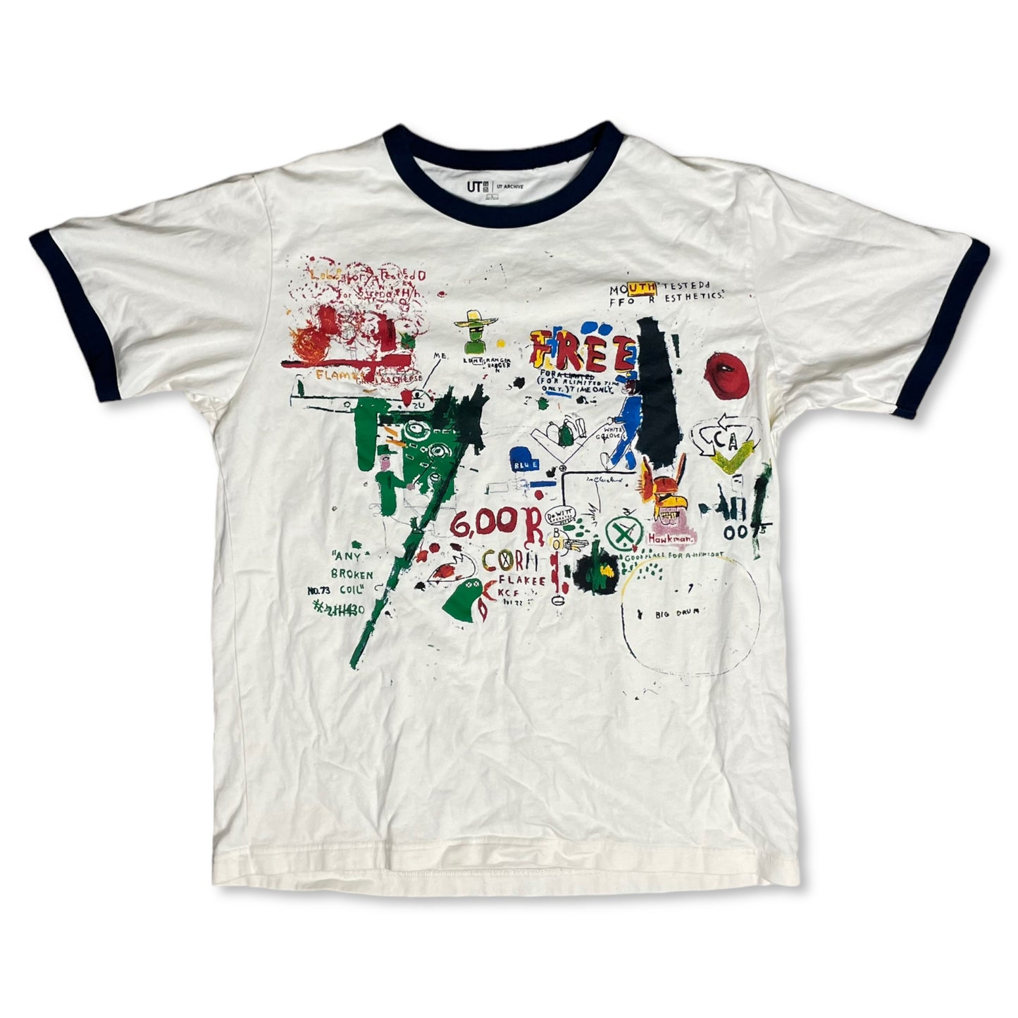 UNIQLO BASQUIAT RINGER T SHIRT - L