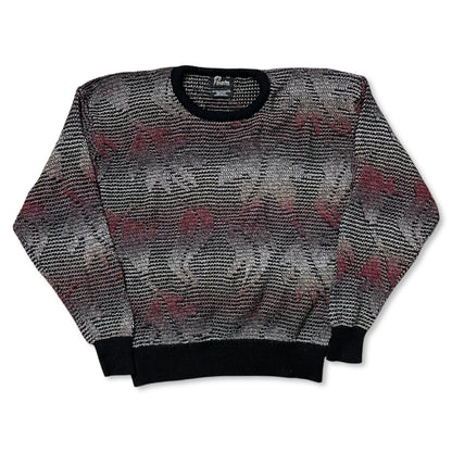 VINTAGE PANACHE ABSTRACT FLAMES SWEATER - L