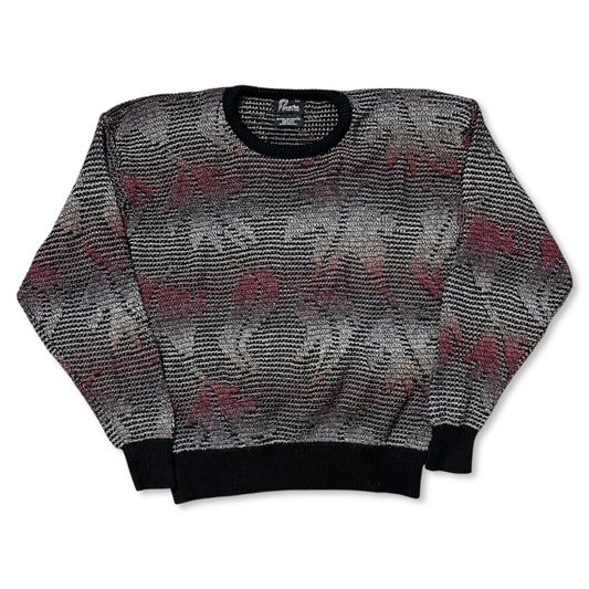 VINTAGE PANACHE ABSTRACT FLAMES SWEATER - L