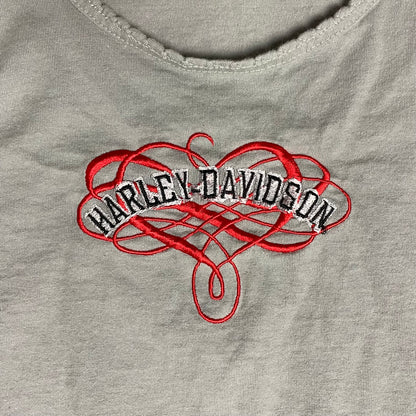 HARLEY DAVIDSON EMBROIDERED HEART T SHIRT - WOMEN’S L