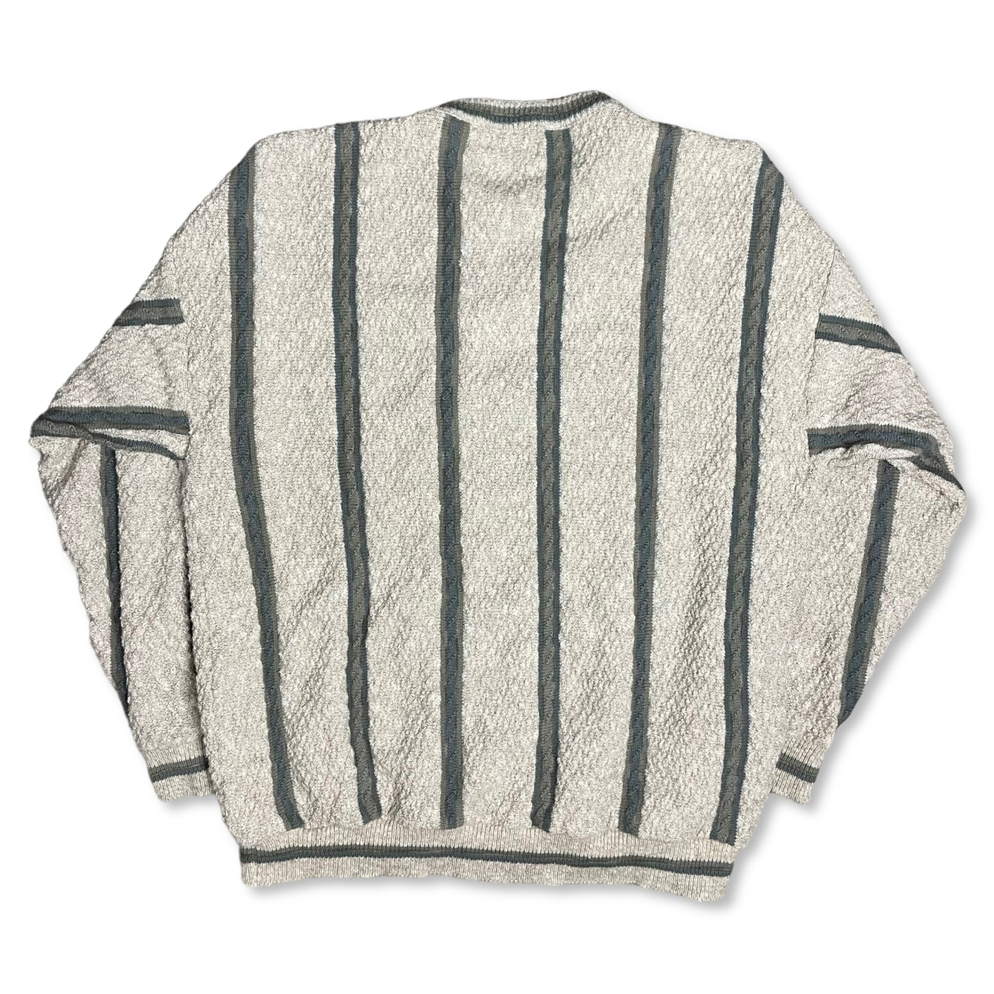 VINTAGE MURANO STRIPED GRANDPA SWEATER - XL