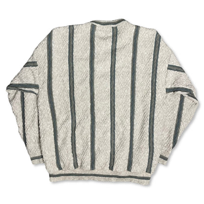 VINTAGE MURANO STRIPED GRANDPA SWEATER - XL