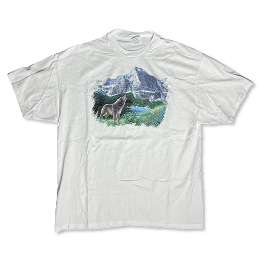 VINTAGE WOLF WITH MOUNTAIN T SHIRT - XL