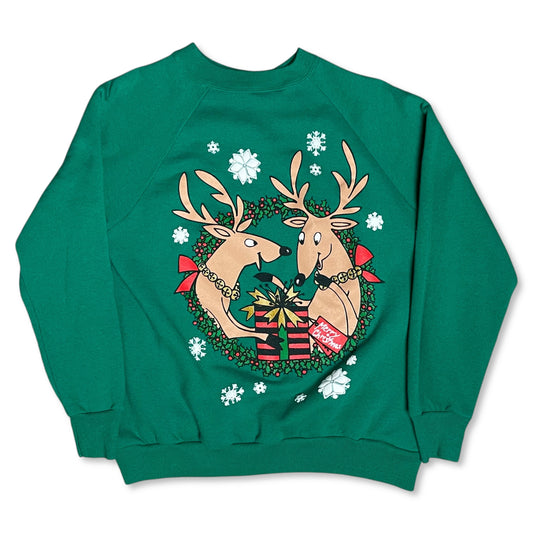 VINTAGE CHRISTMAS DEER SWEATSHIRT - WOMEN’S M