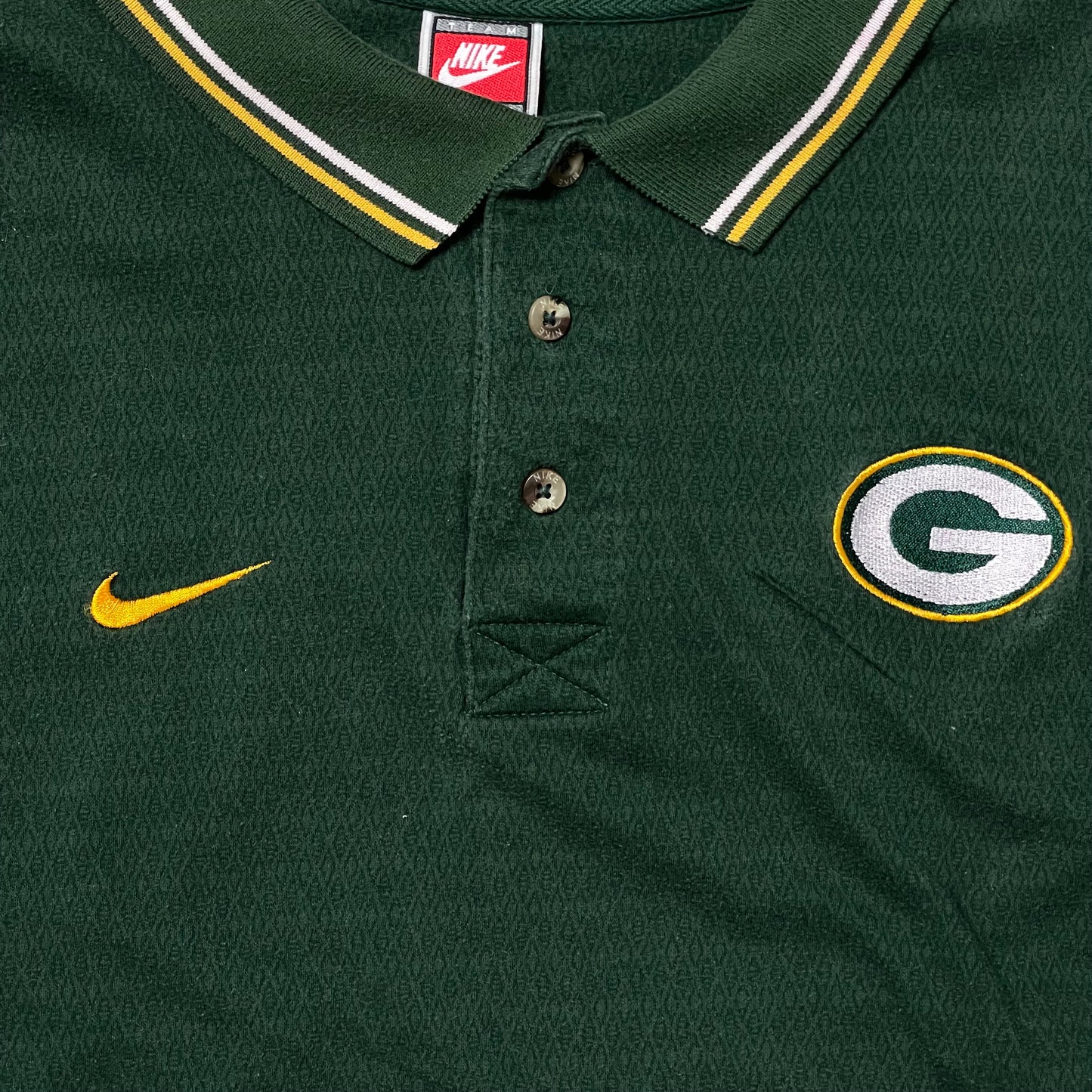 VINTAGE 90s NIKE PACKERS POLO - L