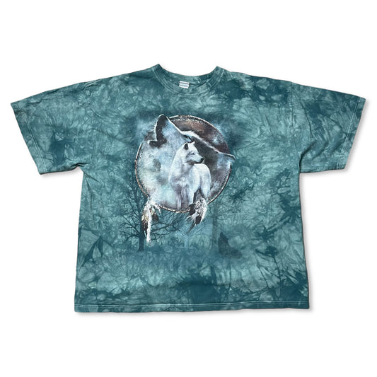 VINTAGE TIE DYE DREAMCATCHER WOLF T SHIRT - XXXL