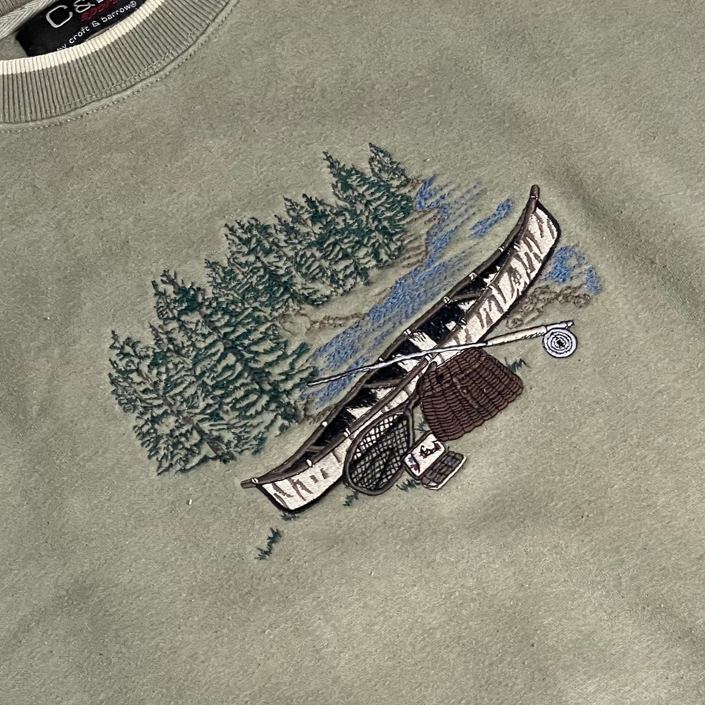 VINTAGE 90s EMBROIDERED NATURE SWEATSHIRT - XL