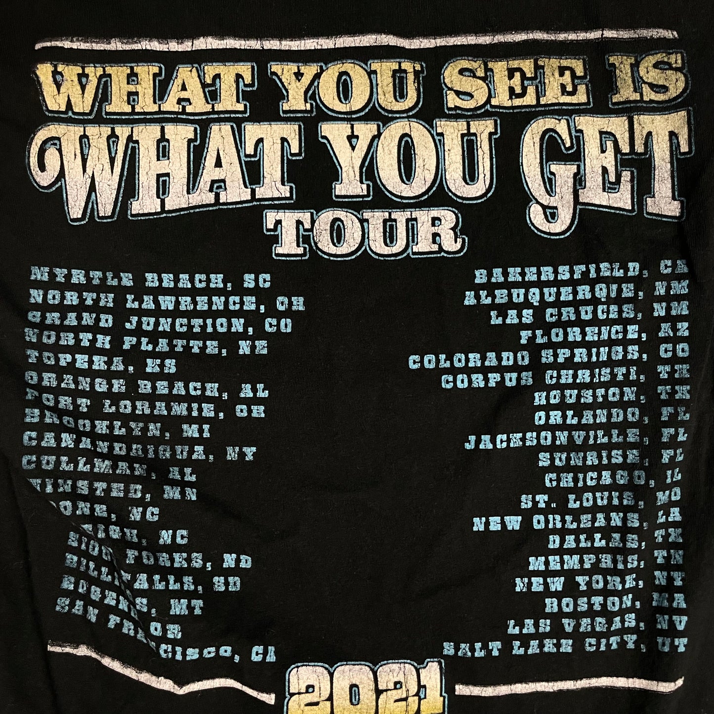 2021 LUKE COMBS TOUR T SHIRT - M