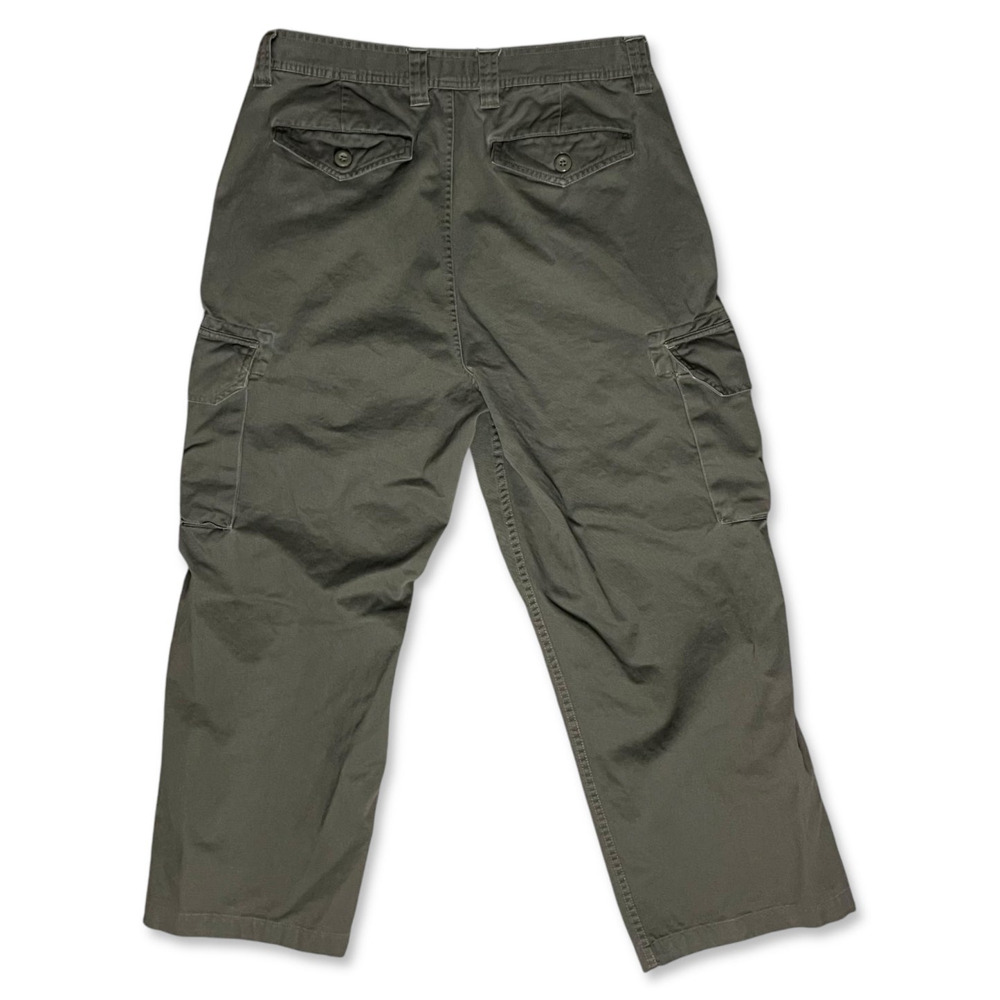 VINTAGE OLIVE GREEN CARGO PANTS - 34x30