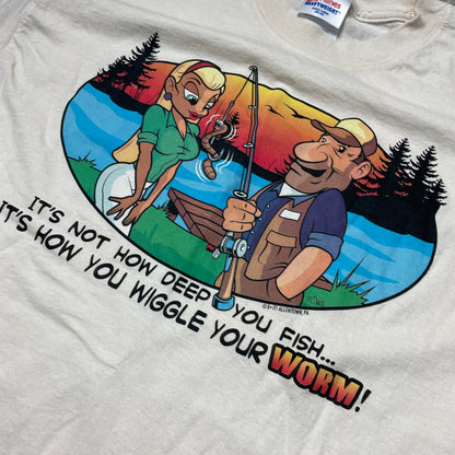 VINTAGE NSFW FISHING T SHIRT - L