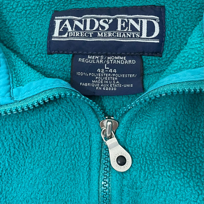 VINTAGE LANDS END FULL ZIP FLEECE - L