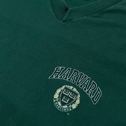 VINTAGE HARVARD V NECK T SHIRT - M