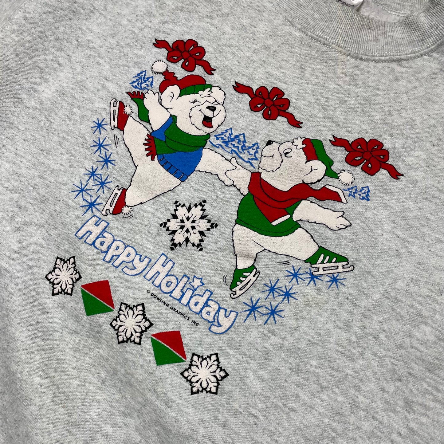 VINTAGE 90s CHRISTMAS HAPPY HOLIDAYS SWEATSHIRT - M