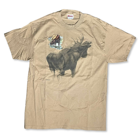 VINTAGE MOOSE WITH A CABOOSE T SHIRT - L